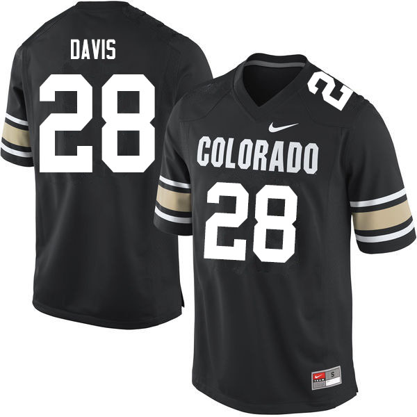 Men #28 Joe Davis Colorado Buffaloes College Football Jerseys Sale-Home Black - Click Image to Close